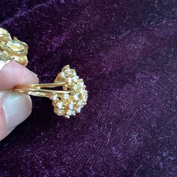 Sweetheart Gift!! Diamond Cocktail Ring 1.12 Carat, 14K Yellow Gold, Size 7 - Picture 6 of 10